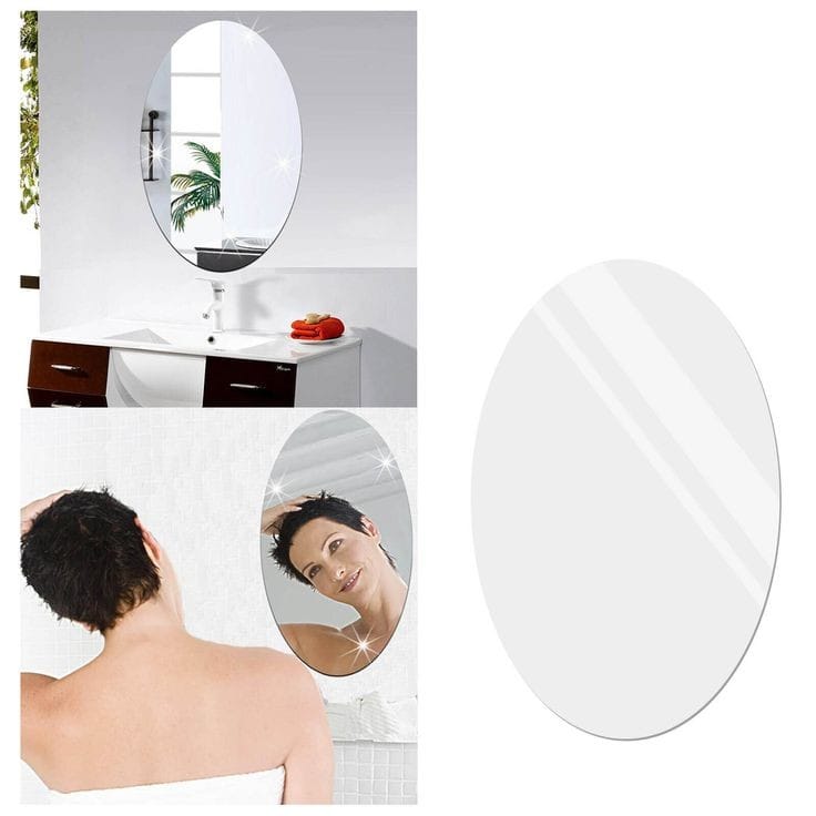 Oval Acrylic Mirror Wall Stickers Hd Acrylic Waterproof Self-adhesive