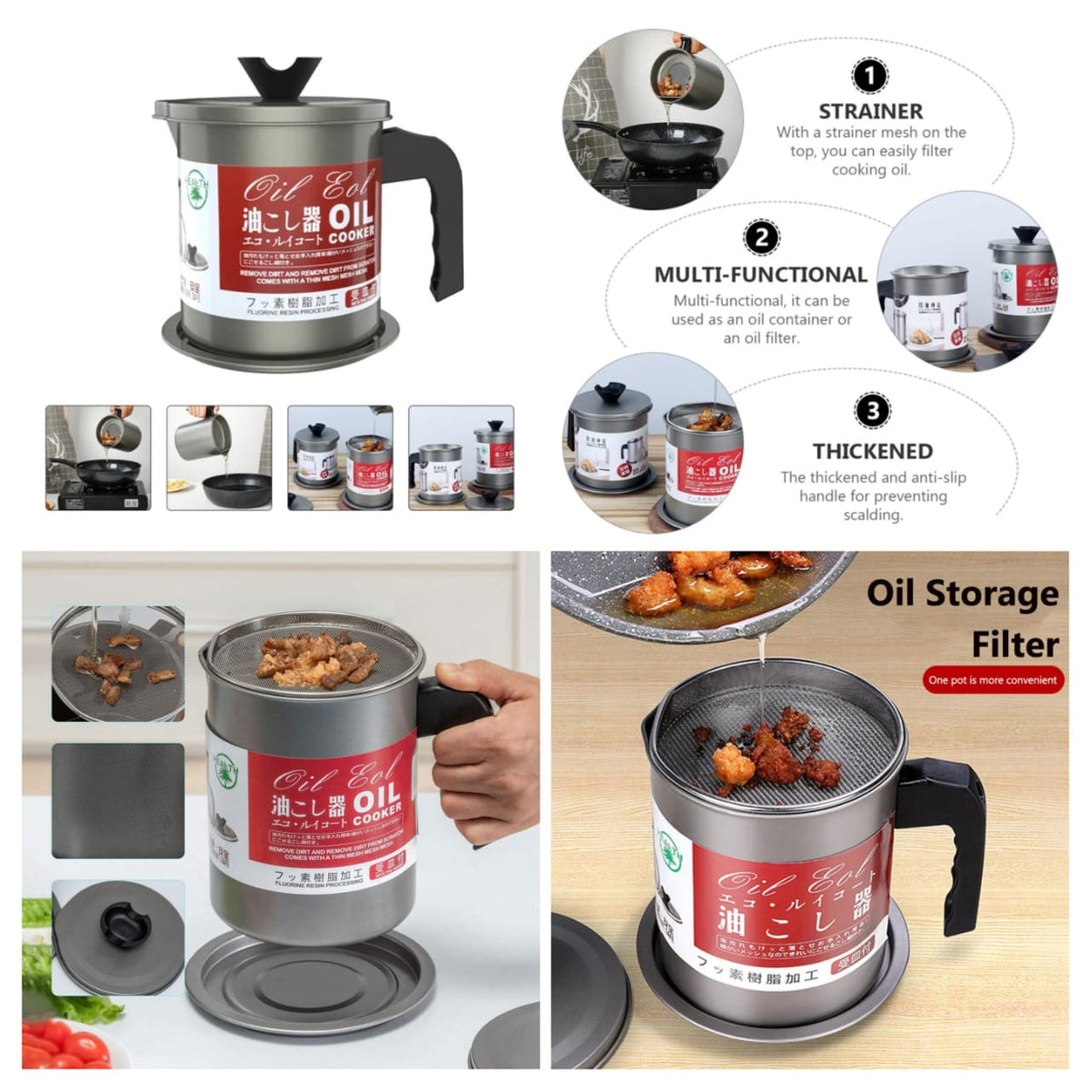 Oil Fryer Cookerwith Stainless Steel Fine Mesh